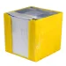 Blok s poznámkami v žlutém držáku, 750 listů, 9x9x9 cm