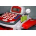 Červená pokladna s funkcemi, s běžícím pásem, produkty a zvukem