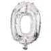 Četné fóliové balónky stříbrné barvy – číslo 0, 86 cm