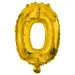 Četné fóliové balónky ve zlaté barvě – číslo 0, 32 cm
