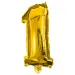 Četné fóliové balónky ve zlaté barvě – číslo 1, 32 cm