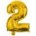 Četné fóliové balónky ve zlaté barvě – číslo 2, 86 cm
