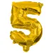 Četné fóliové balónky ve zlaté barvě – číslo 5, 86 cm