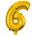 Četné fóliové balónky ve zlaté barvě – číslo 6, 32 cm
