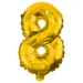 Četné fóliové balónky ve zlaté barvě – číslo 8, 32 cm