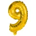 Četné fóliové balónky ve zlaté barvě – číslo 9, 86 cm