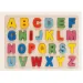 Dřevěné ABC písmenkové puzzle s barevnými tvary