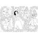 Disney Princezny 2 v 1 maxi puzzle 2x60 dílků a omalovánka 50x35 cm - Lisciani
