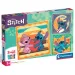 Disney+Stitch a Angel 3x48dílné Supercolor puzzle - Clementoni