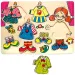 Dívčí oblékací dřevěné puzzle ve tvaru figurky.