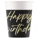 Elegantní narozeninové papírové kelímky s nápisem „Happy Birthday“, sada 8 ks, 200 ml