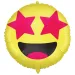 Emoji fóliový balónek – Usmívající se obličej s hvězdnýma očima 46 cm