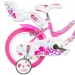 Flappy 16” dětské kolo s košíkem a sedačkou pro panenku v růžovo-bílé barvě – kolo Dino Bikes