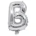 Fóliový balón ve tvaru písmene stříbrné barvy – písmeno B 32 cm