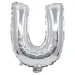 Fóliový balón ve tvaru písmene stříbrné barvy – písmeno U 32 cm