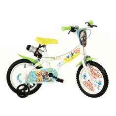 Furry Fun dětské kolo s motivem psů a koček, velikost 14 - Dino Bikes