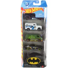Hot Wheels: DC Batman sada 5 autíček 1/64 – Mattel