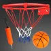 Kovová basketbalová sada s barevnou sítí, míčem a pumpou 26 cm