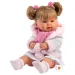 Llorens: Alexandra, 42cm plačící panenka s dudlíkem a růžovou šálou s bambulkami.