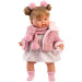 Llorens: Alexandra, pláčící panenka 42 cm s dudlíkem v růžovém kabátku.