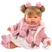 Llorens: Alexandra, pláčící panenka 42 cm s dudlíkem v růžovém kabátku.