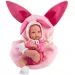 Llorens: Bimba novorozené miminko s růžovým králíčkovým nosítkem 35 cm