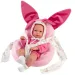 Llorens: Bimba novorozené miminko s růžovým králíčkovým nosítkem 35 cm