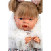 Llorens: Joelle, 38 cm pláčící panenka s dudlíkem v bílém kabátku
