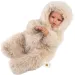 Llorens: Leo 45cm plačící panenka s dudlíkem v krémovém sametovém kabátku
