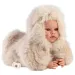 Llorens: Leo 45cm plačící panenka s dudlíkem v krémovém sametovém kabátku