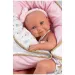 Llorens: Nica 40cm novorozenecká panenka ve zmrzlinově vzorovaném oblečení s postýlkou.