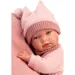 Llorens: Nica novorozená holčička v růžových šatech s polštářkem 38 cm