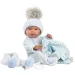 Llorens: Tino, 43cm novorozenecká chlapecká panenka s modrou dekou, dudlíkem a 3 různými oblečeními.