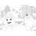 Máša a medvěd 2 v 1 24dílné maxi podlahové puzzle a omalovánka 70x50cm - Lisciani