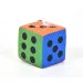 Měkká barevná kostka s chrastítkem 13 cm