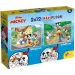 Mickey Mouse 2 v 1 2x12dílné maxi puzzle a omalovánky - Lisciani