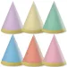 Pastelové mini party klobouky, sada 6 ks.