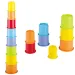 Playgo: Stavebnice duhových kelímků z recyklovaného plastu, sada 8 kusů