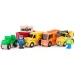 Pracovní stroje sada 8 ks vozidel s figurkou - Woodyland
