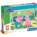 Prasátko Peppa rodinná zábava 60 dílků Supercolor puzzle - Clementoni