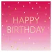 Růžové narozeninové dvouvrstvé papírové ubrousky s nápisem "Happy Birthday", balení po 20 ks.