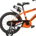 R88 dětské kolo 14” s držákem na láhev a postranními kolečky v oranžovo-černé barvě – jízdní kolo Dino Bikes