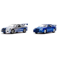Rychle a zběsile: Dvojbalení – Brianův Nissan Skyline GT-R R34, sada 2 modelů aut 1:32 – Jada Toys obrázek 2