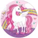 Sada papírových talířů s duhovým jednorožcem, 8 ks, 23 cm