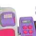 Šťastné Nakupování: Elektronická pokladna v bílo-růžové barvě se zvukem a doplňky 22,5x17cm
