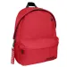 Zaoblený červený čtyřkapsářský školní batoh, batoh 32x17x42cm