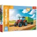 Zemědělské stroje: Traktor s přívěsem 100dílné puzzle - Trefl