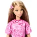 Barbie: Fashionista Přítelkyně stylová módní panenka v růžovém šátkovém vzoru - Mattel obrázek 3