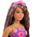 Barbie: Fashionista Kamarádky s květinovými šaty a fialovými prameny – Mattel obrázek 3