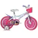 Barbie růžovo-bílý dětský bicykl ve velikosti 12 - Dino Bikes kolo